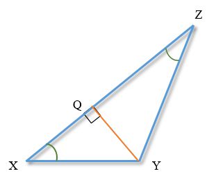 Произвольный треугольник с двумя острыми углами и высотой, опущенной из тупого угла на противоположную сторону