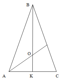 Равнобедренный треугольник с биссектрисой от бокового угла