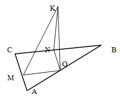 Треугольник с перпендикуляром к плоскости
