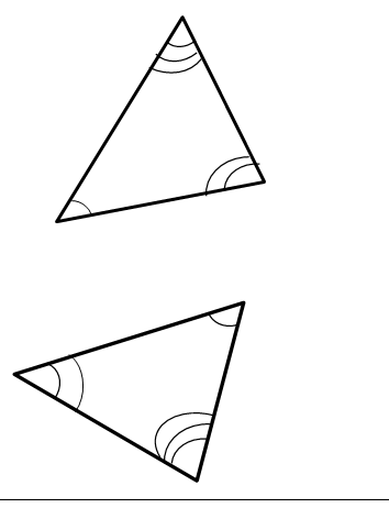 Равные треугольники с отмеченными углами