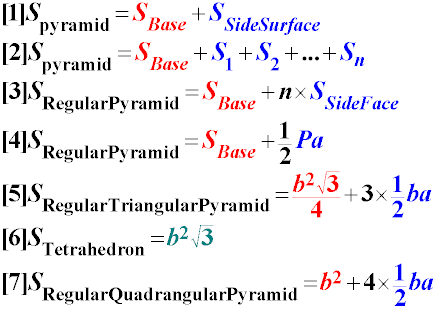Formulas for the area of the side surface of the pyramid - arbitrary, regular, regular triangular, regular quadrangular pyramid Formulas for the area of the side surface of the pyramid - arbitrary, regular, regular triangular, regular quadrangular pyramid