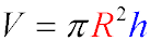 The volume V of the cylinder is given by formula: The volume V of the cylinder is given by formula: